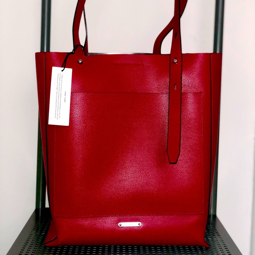 Rebecca Minkoff North South Leather Tote - Red